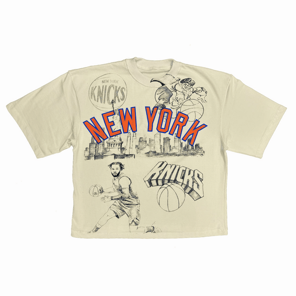 NY ECF Cream tee, front and back flashing animation