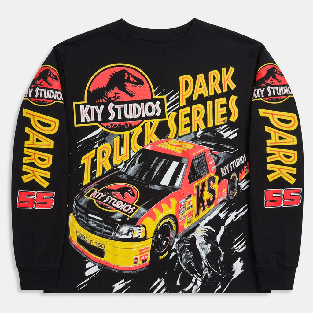 Kiy Studios "Dino Park" Racing LS T-Shirt