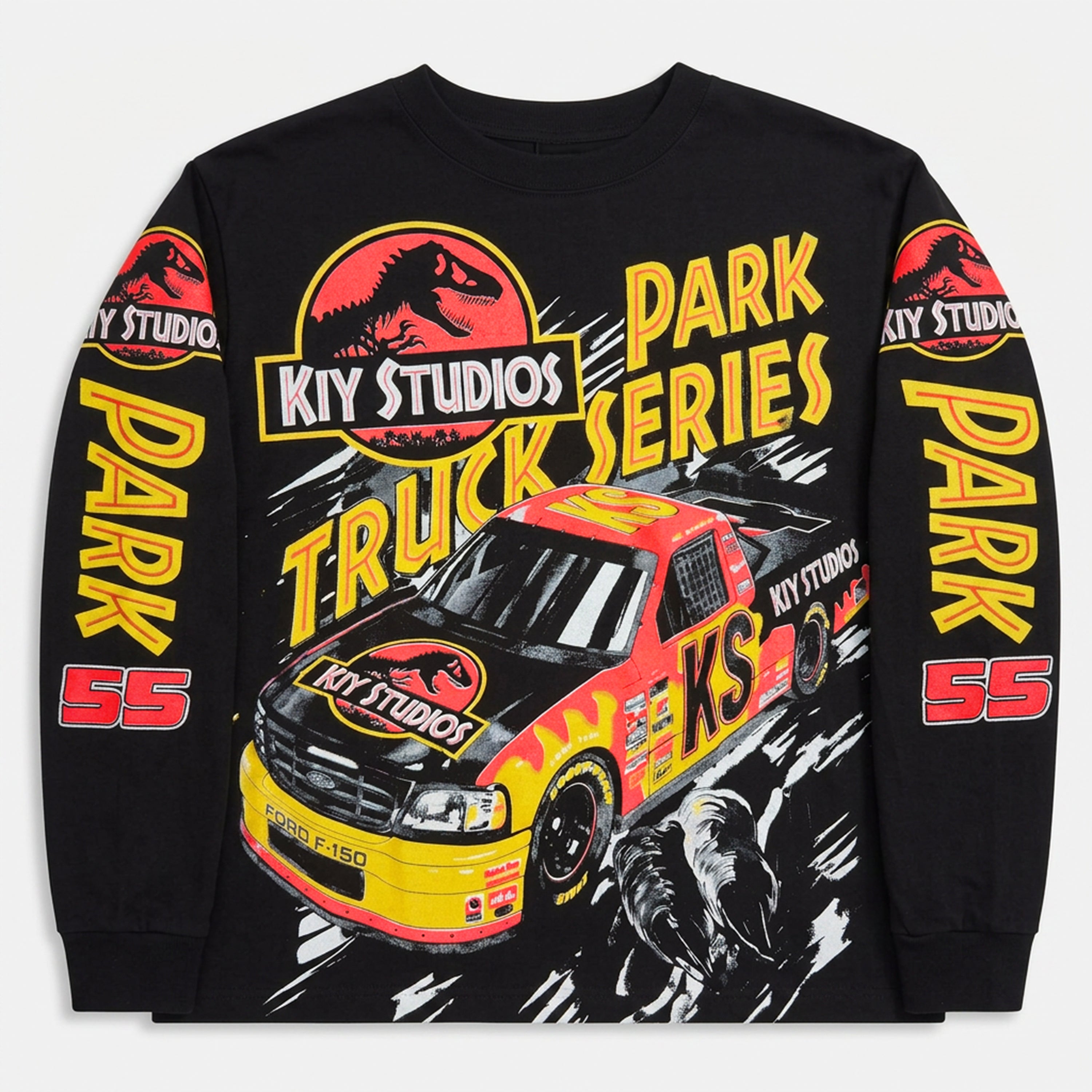 Kiy Studios "Dino Park" Racing LS T-Shirt