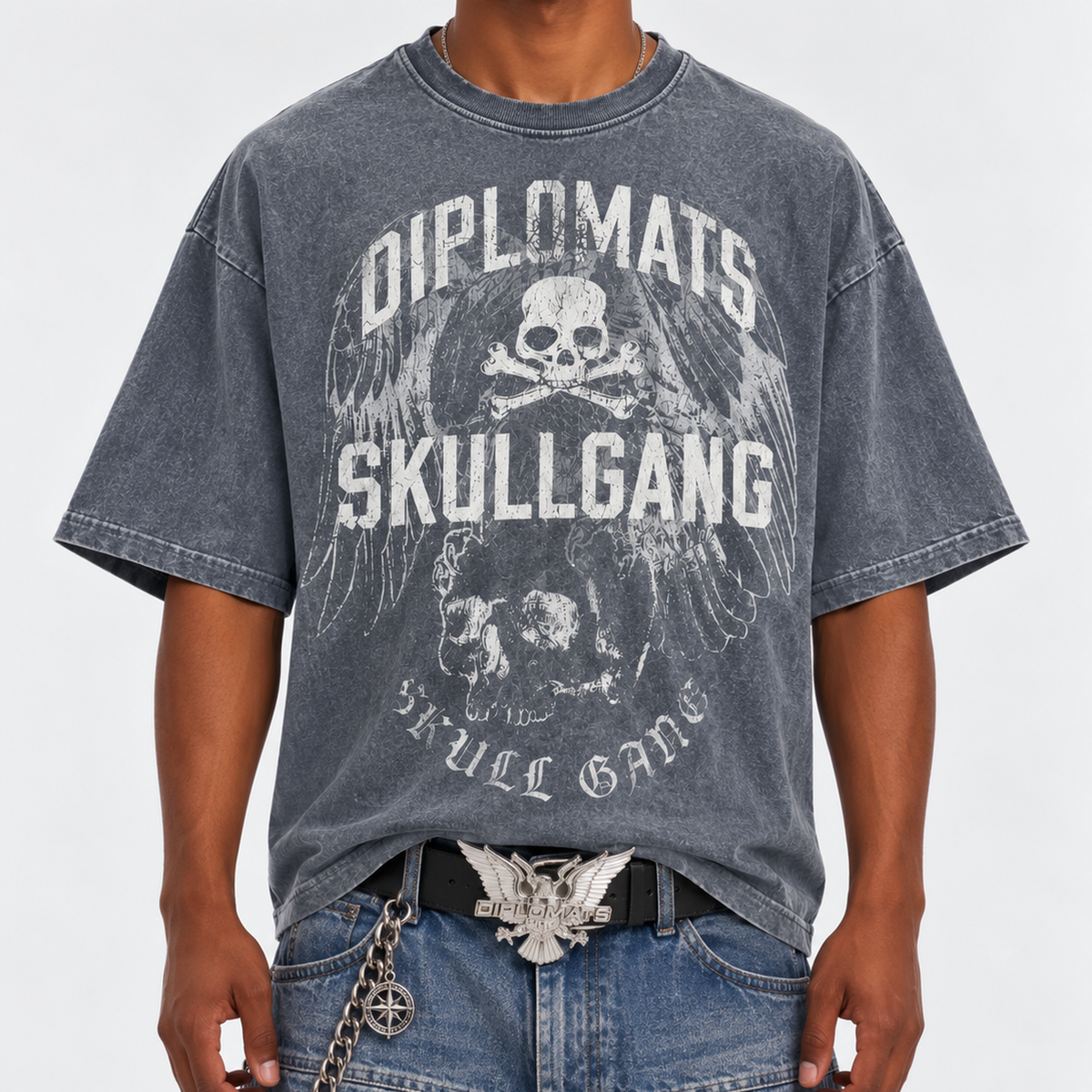 Kiy Studios Diplomats Skull Gang Vintage Wash Tee - Front