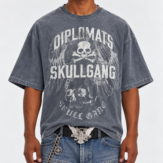 Kiy Studios Diplomats Skull Gang Vintage Wash Tee - Front