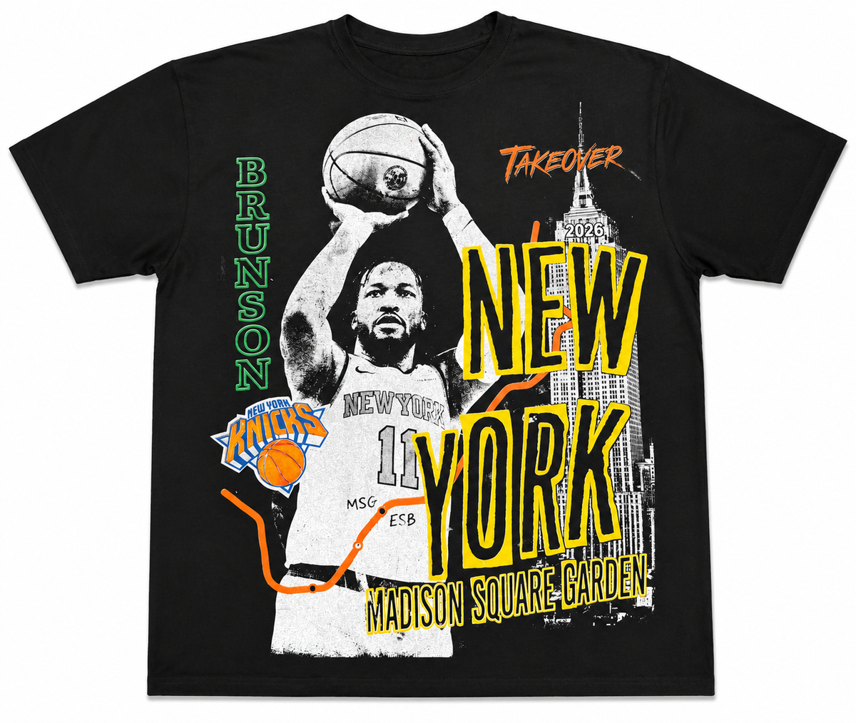 "BRUNSON BURNER" Black T-Shirt