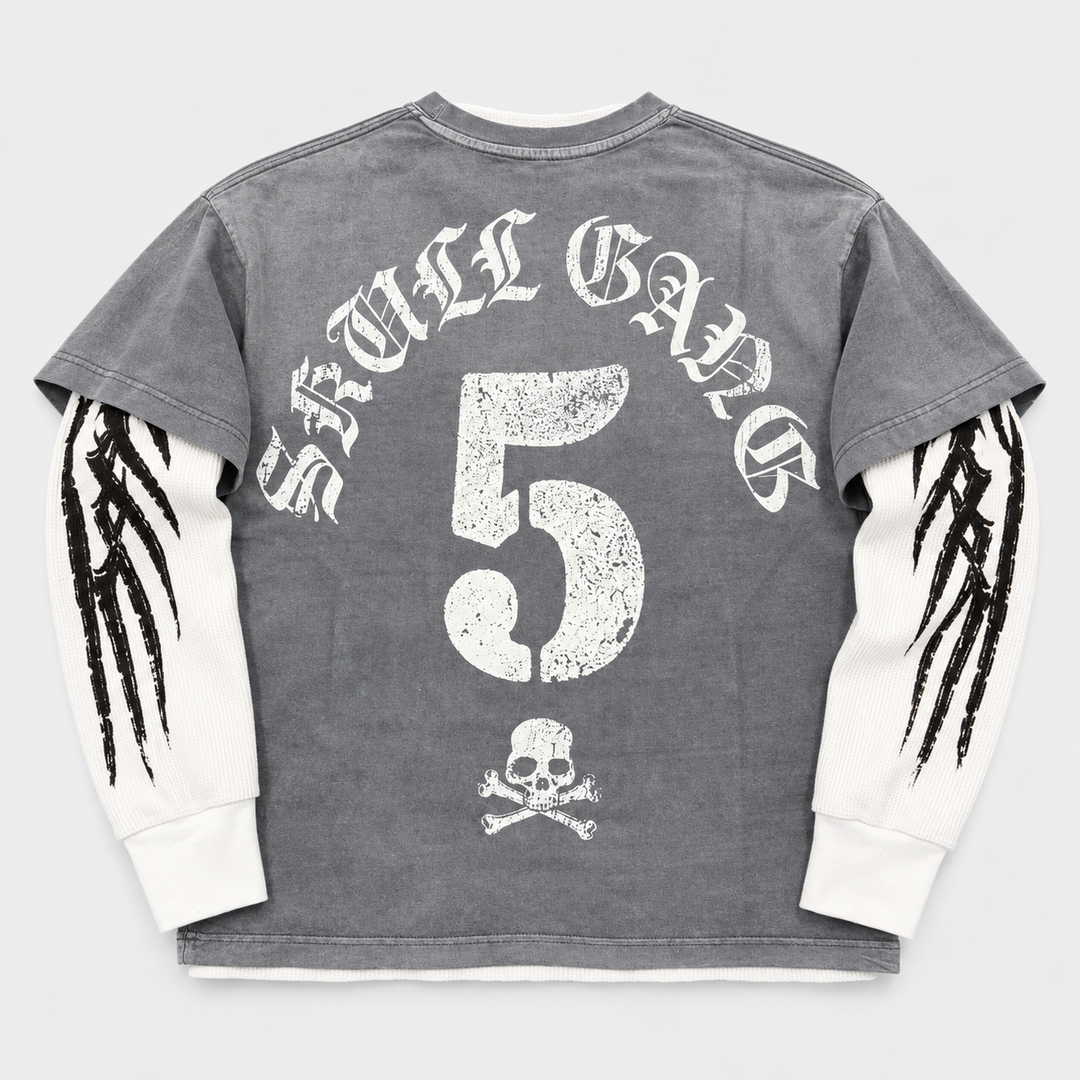 Diplomats Skull Gang Cream T-Shirt Thermal back