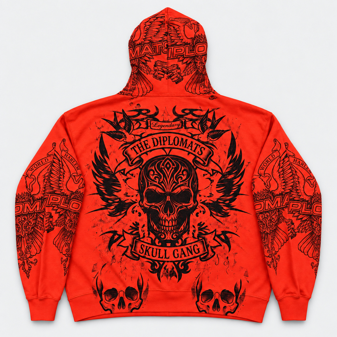 DIPLOMATS SKULL GANG Zip Hoodie Blaze back