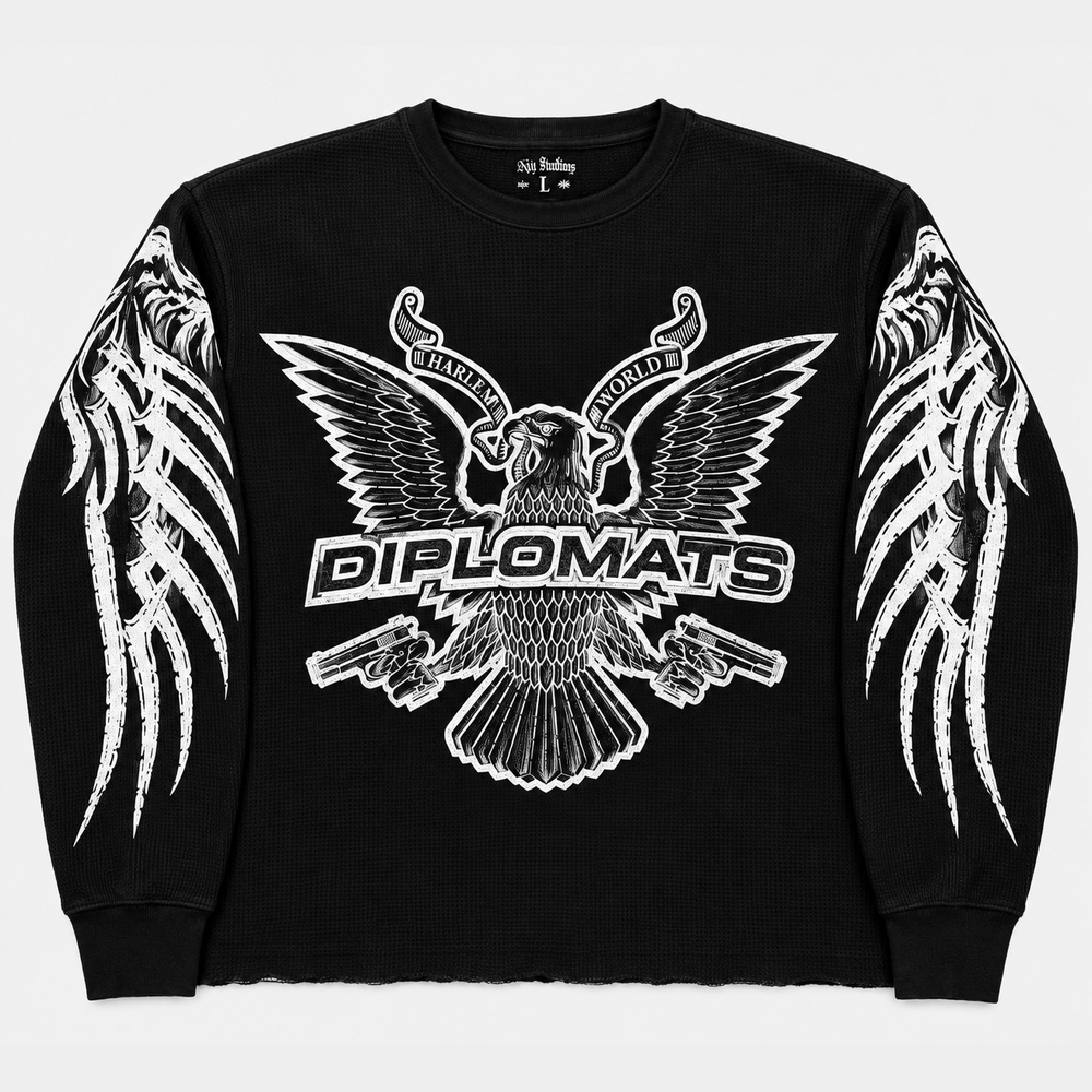 Diplomats Harlem World Black Thermal front/back