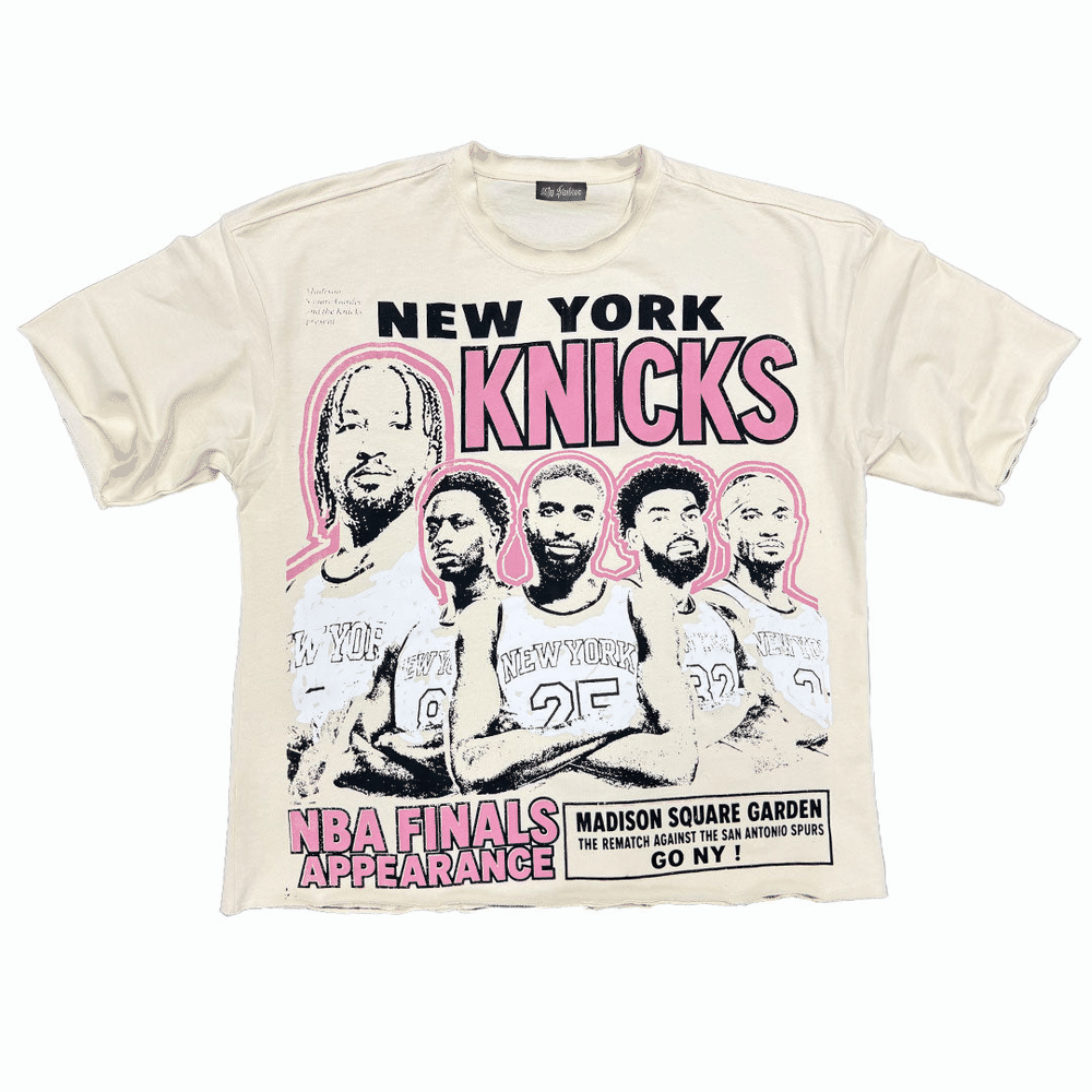 NYK 2026 Finals Cream tee, front and back flashing animation