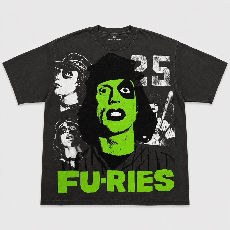 BASEBALL FURIES tee, front and back flashing animation