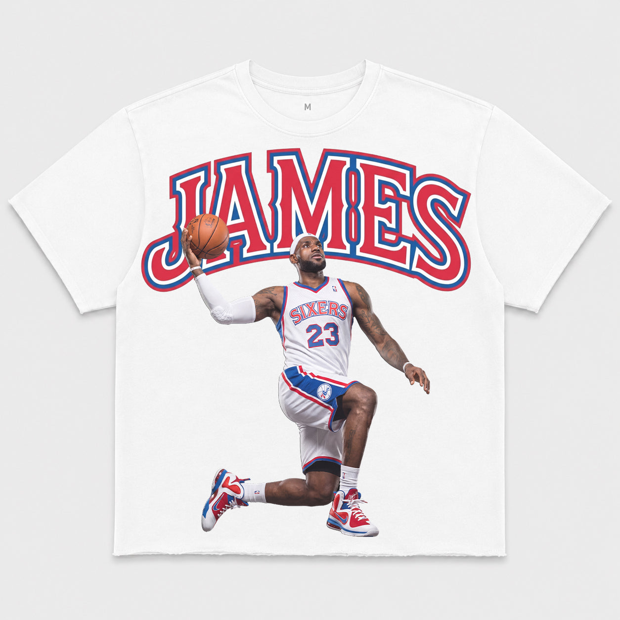 King In Philly Home T-Shirt — white tee with JAMES graphic