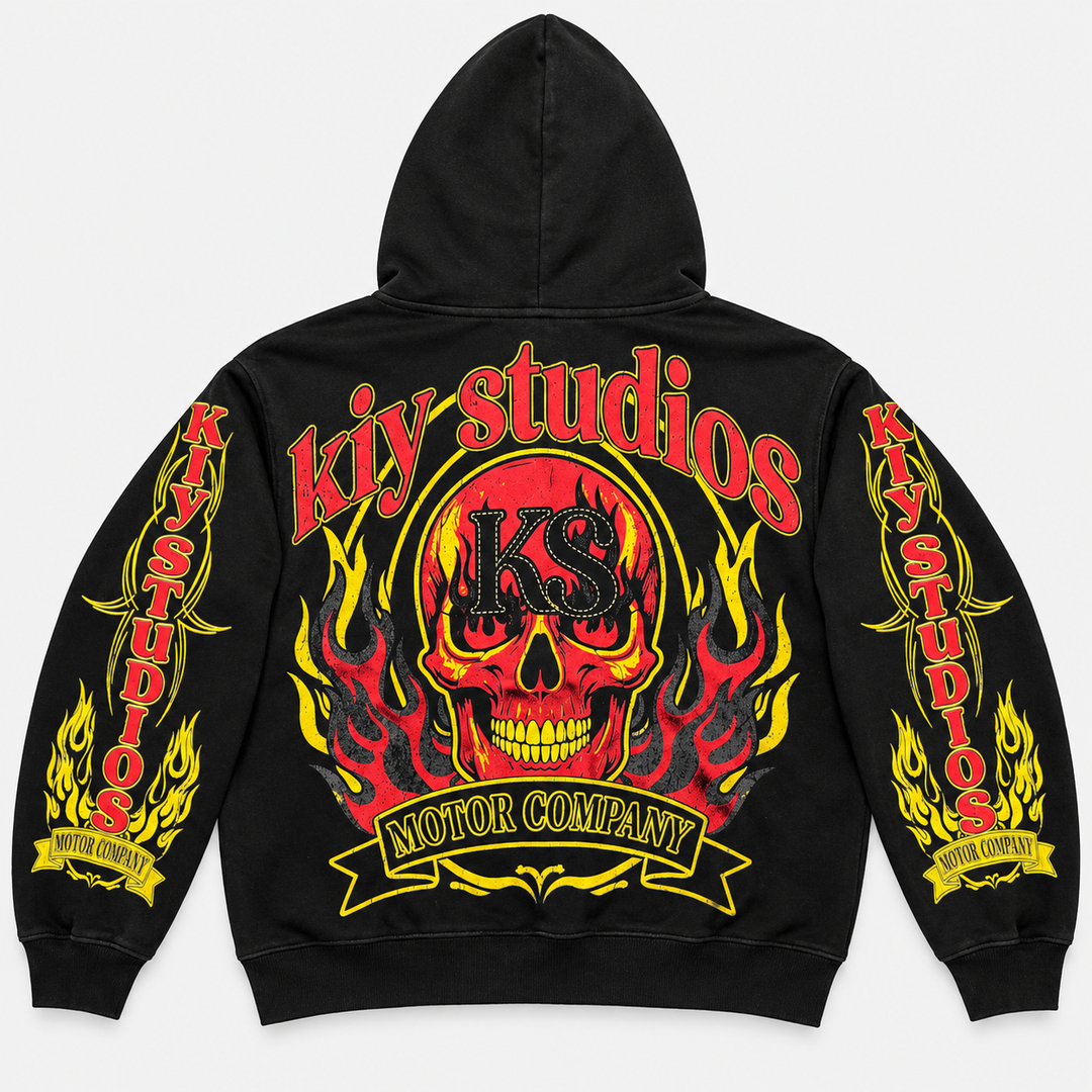 KSMC Zip Hoodie Black/Red/Yellow back