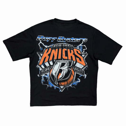 NY Anthem Black tee, front and back flashing animation
