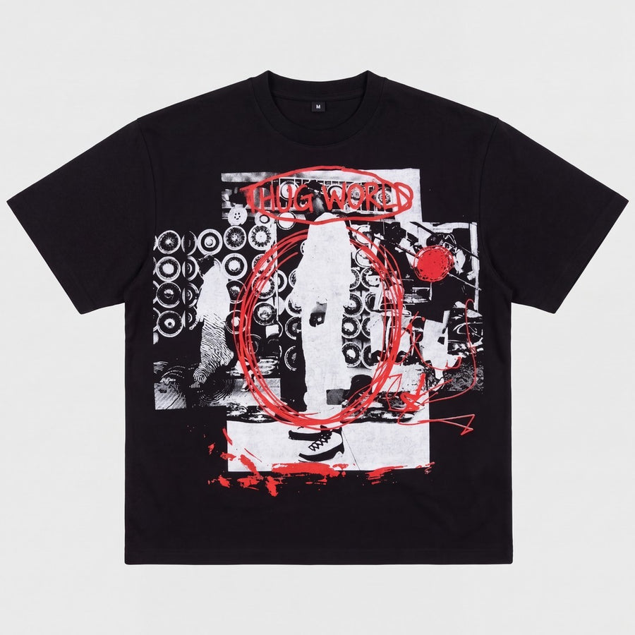THUG WORLD T-Shirt front - black